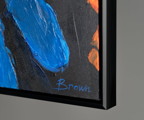 Framed hand painted canvas art "Mighty eagle"