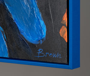 Framed hand painted canvas art "Mighty eagle"