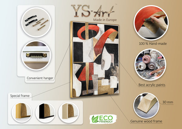 Abstract art "Graphic Rhythm" with frame wall decoration living room