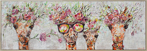 Nursery wall decor with frame "Giraffes" 60x20 inch