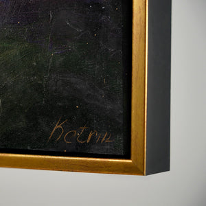 Large framed floral painting "Peonies II"