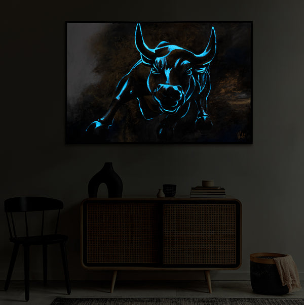 Night glow painting with frame "Echo of Nature"