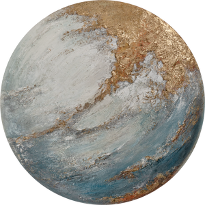 Modern Abstract Wall Art "Ephyria" – Glow-in-the-Dark Textured Round Canvas