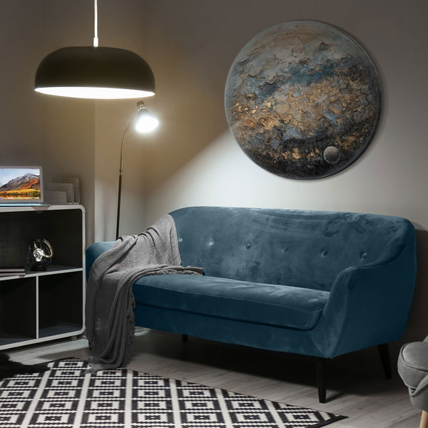 Rundes handgemaltes Acrylgemälde