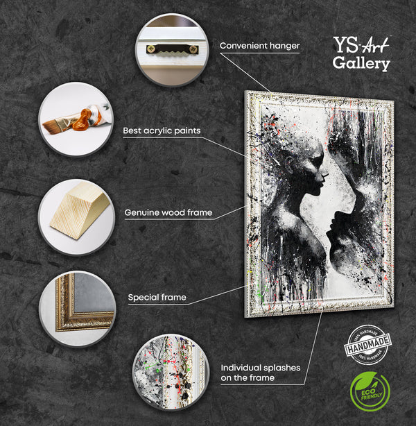 Handgemalte Acrylstruktur auf Leinwand