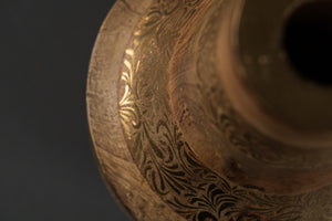 Handmade wooden vase with gold pattern – Exclusive interior decor