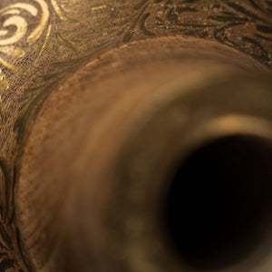 Handmade wooden vase with gold pattern – Exclusive interior decor