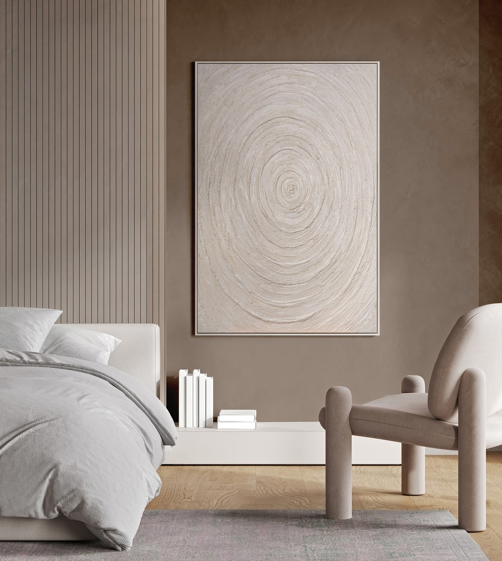 Abstract Wall Art Beige – Textured Painting Modern "Echoes of Time"