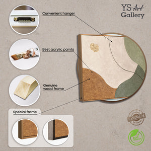 Hand-painted acrylic art – Modern mural in green and beige “The Whisper of the Valleys”