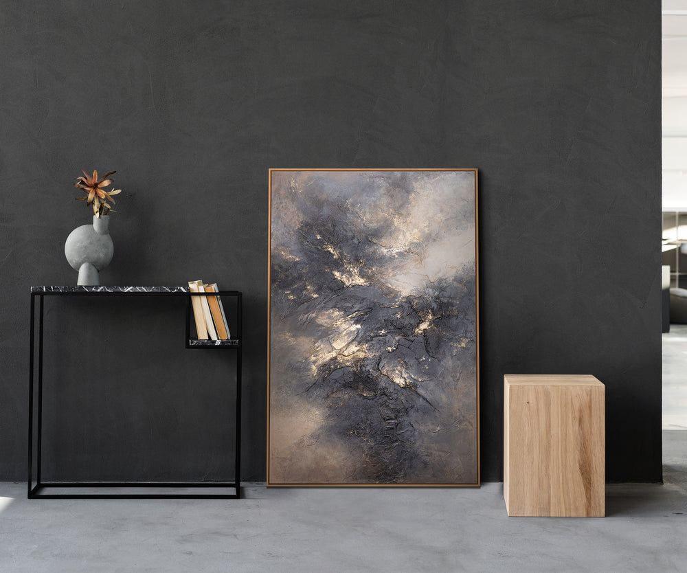 Canvas Artwork with Texture – Modern Painting "Sky Glow"