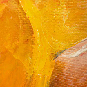 Hand-painted canvas picture in natural colors – Abstract painting with frame “Autumn Dance”