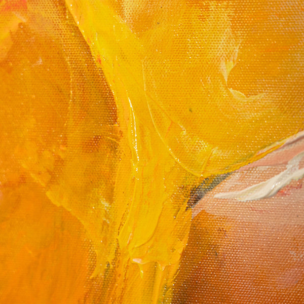 Hand-painted canvas picture in natural colors – Abstract painting with frame “Autumn Dance”