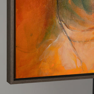 Hand-painted canvas picture in natural colors – Abstract painting with frame “Autumn Dance”