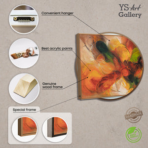 Hand-painted canvas picture in natural colors – Abstract painting with frame “Autumn Dance”