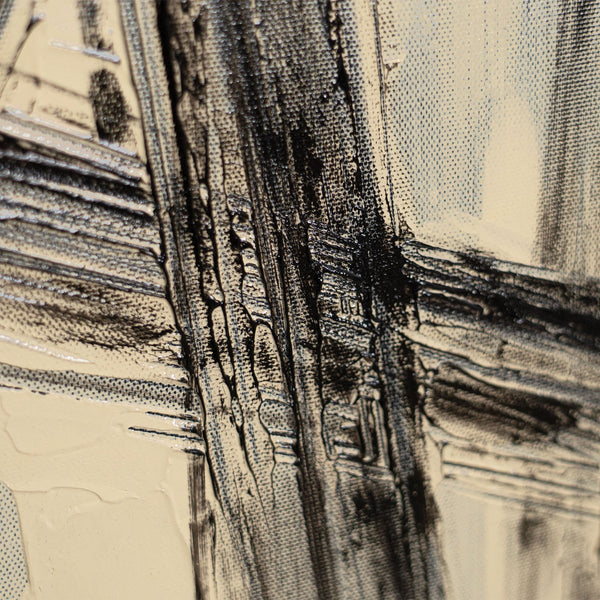 Detailaufnahme der Textur eines modernen abstrakten Wandbildes