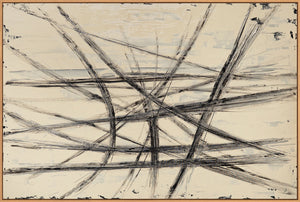 Modernes Acrylbild Linien & Kontraste – Abstrakte Wandkunst „Parallelen und Schnittpunkte“