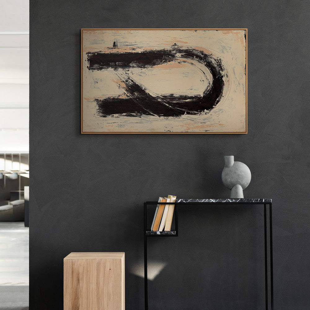 Abstract structural painting with contrasts – Timeless canvas art “Silence in between”