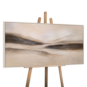 Framed canvas painting "Traces of the Wind" – Hand-painted wall art in natural tones