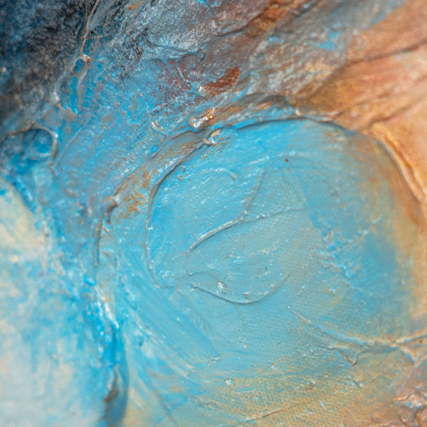 Abstraktes Gemälde mit Rahmen „Musik in Farbe“ – Handgemalte Kunst auf Leinwand