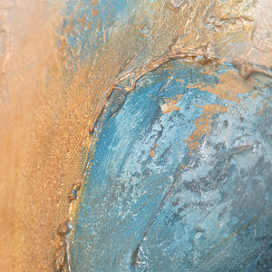 Handgemaltes Acrylbild mit Rahmen – Moderne Wandkunst in Blau Rot „Musik in Farbe“