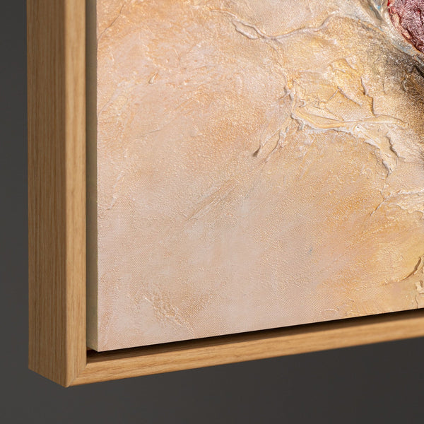 Handgemaltes Acrylbild mit Rahmen – Moderne Wandkunst in Blau Rot „Musik in Farbe“