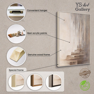 Minimalistische abstrakte Wandkunst mit Tiefe – Acrylbild mit Rahmen „Grenzen der Illusion“