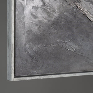 Handgemaltes Acrylbild mit Rahmen „Erinnerung der Felsen“ – Moderne Wandkunst auf Leinwand