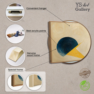 Moderne abstrakte Leinwandkunst mit klarer Formensprache – Handgemaltes Gemälde „Schnitt durch den Horizont“