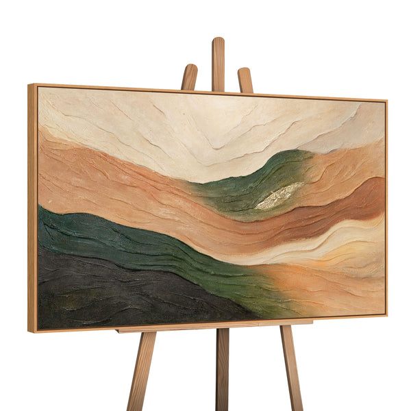 Hand-Painted Painting "Waves of the Horizon" – Abstract Landscape in Natural Tones