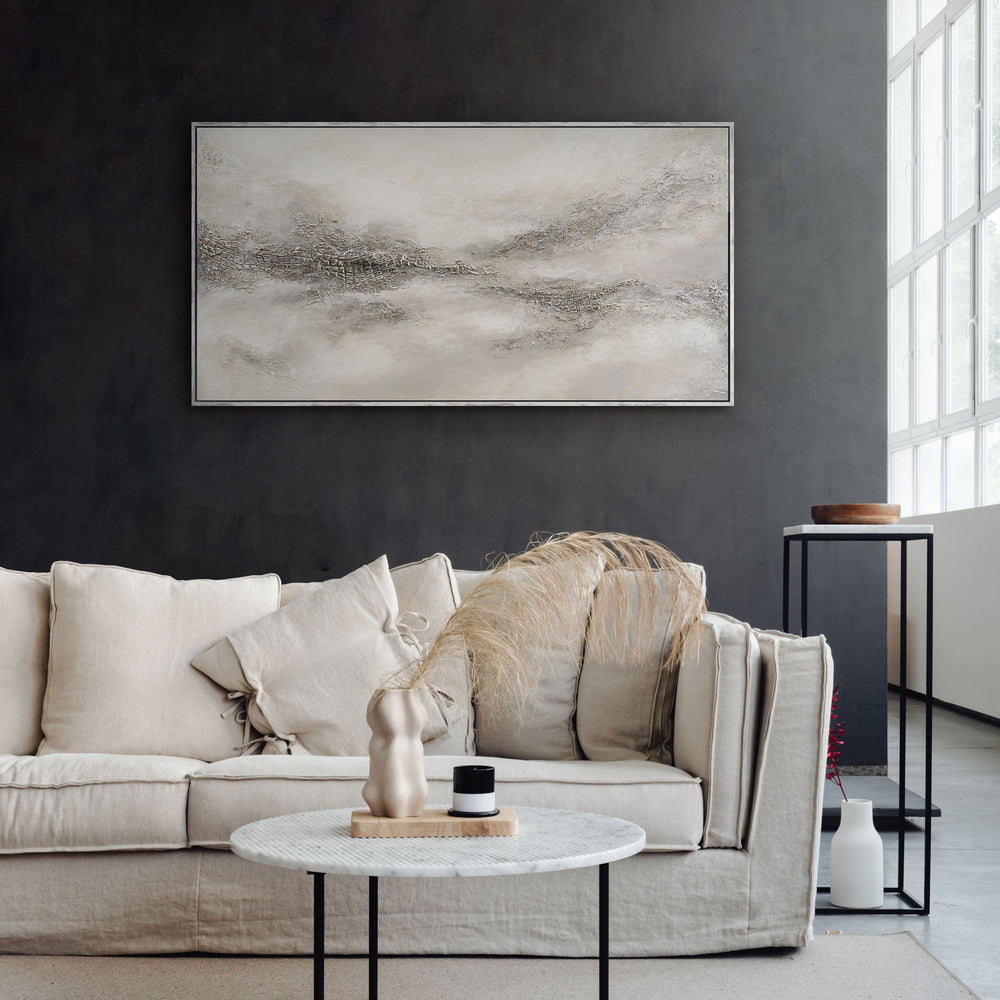 Hand-painted painting with frame "Nebulous Distance" – Modern Abstract Art