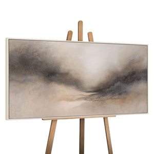Abstract Acrylic Painting "Foggy Morning" – Elegant Canvas Art in Beige & Gray