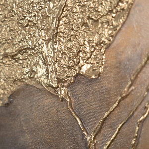 Handgemaltes Gemälde „Leuchten in den Wolken“ – Elegantes Acrylgemälde mit Goldakzenten