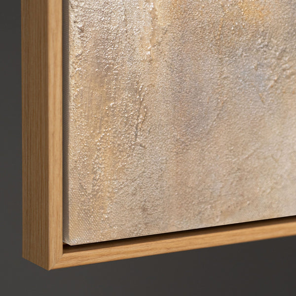 Handgemaltes Gemälde „Leuchten in den Wolken“ – Elegantes Acrylgemälde mit Goldakzenten