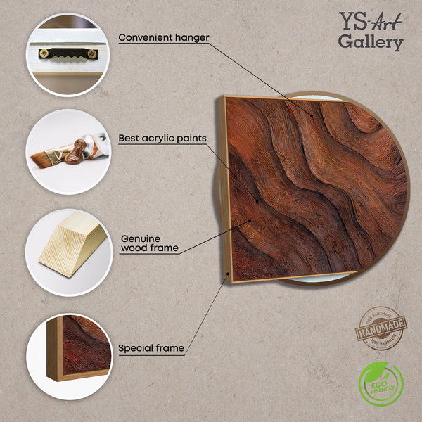 Strukturierte Acrylmalerei in Holzoptik-Rahmen „Atem des Baumes“