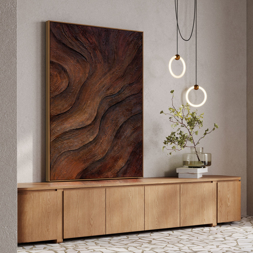 Hand-painted abstract picture "Breath of the Tree" - acrylic painting with frame