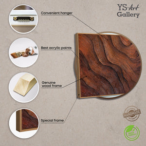 Material und Eigenschaften eines strukturierten Leinwandbildes in Holzoptik, Infografik