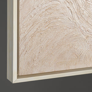 Gemälde mit Rahmen „Baumstrom“ – Abstrakte Kunst in Beige und Creme