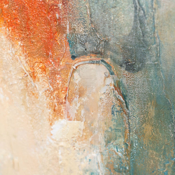 Handgemaltes Abstraktes Gemälde „Warme Flüstern“ – Acrylgemälde mit Struktur