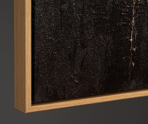 Handgemaltes Acrylbild mit Rahmen „Vertikalen der Zeit“ – Moderne Wandkunst in Gold-Braun