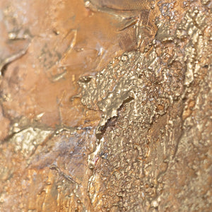 Handgemaltes Acrylgemälde mit Rahmen „Honigdunst“ – Moderne Kunst auf Leinwand