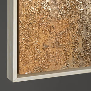 Handgemaltes Acrylgemälde mit Rahmen „Honigdunst“ – Moderne Kunst auf Leinwand