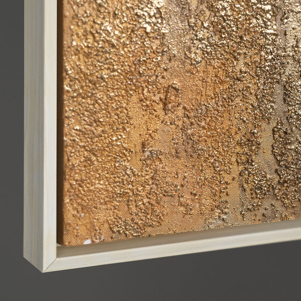 Handgemaltes Acrylgemälde mit Rahmen „Honigdunst“ – Moderne Kunst auf Leinwand