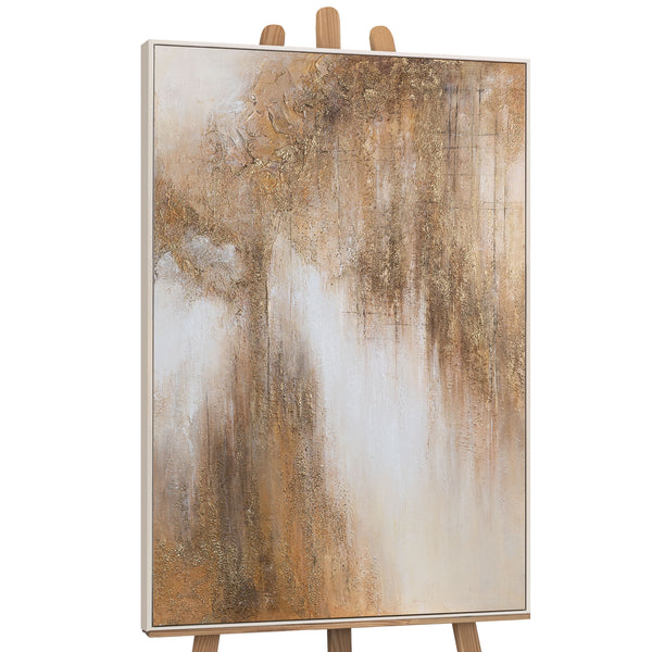 Handgemaltes Acrylgemälde mit Rahmen „Honigdunst“ – Moderne Kunst auf Leinwand