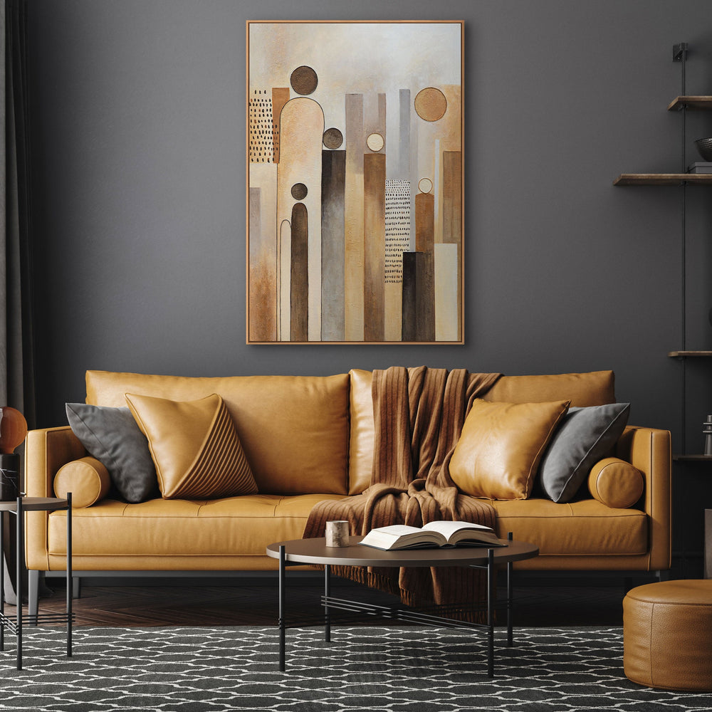 Abstract canvas painting "City of Figures" – Modern pictures for the living room