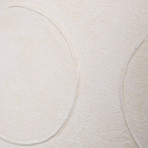 Minimalistische abstrakte Kunst auf Leinwand in Cremeweiß, Struktur Detail