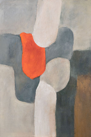 Handgemalte Wandkunst „Flammende Insel“ – Acrylgemälde mit Struktur