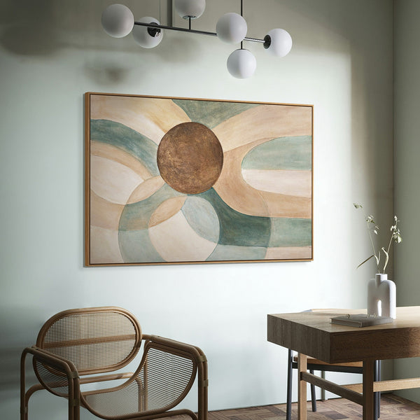 Calm abstract painting in the frame "Cycle of Life" on canvas