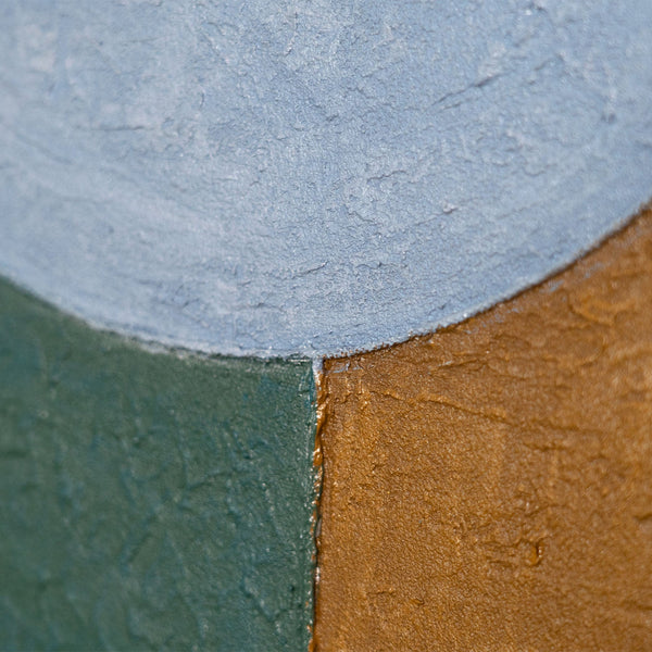Handgemaltes Acrylbild mit Rahmen „Warme Geometrie“ – Geometrische Wandkunst auf Leinwand