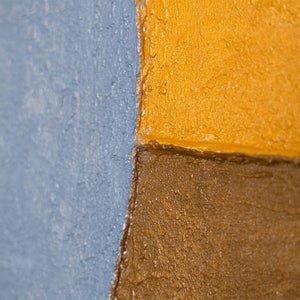Handgemaltes Acrylbild mit Rahmen „Warme Geometrie“ – Geometrische Wandkunst auf Leinwand