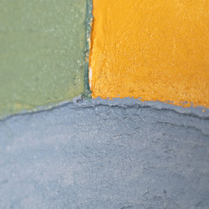 Handgemaltes Acrylbild mit Rahmen „Warme Geometrie“ – Geometrische Wandkunst auf Leinwand